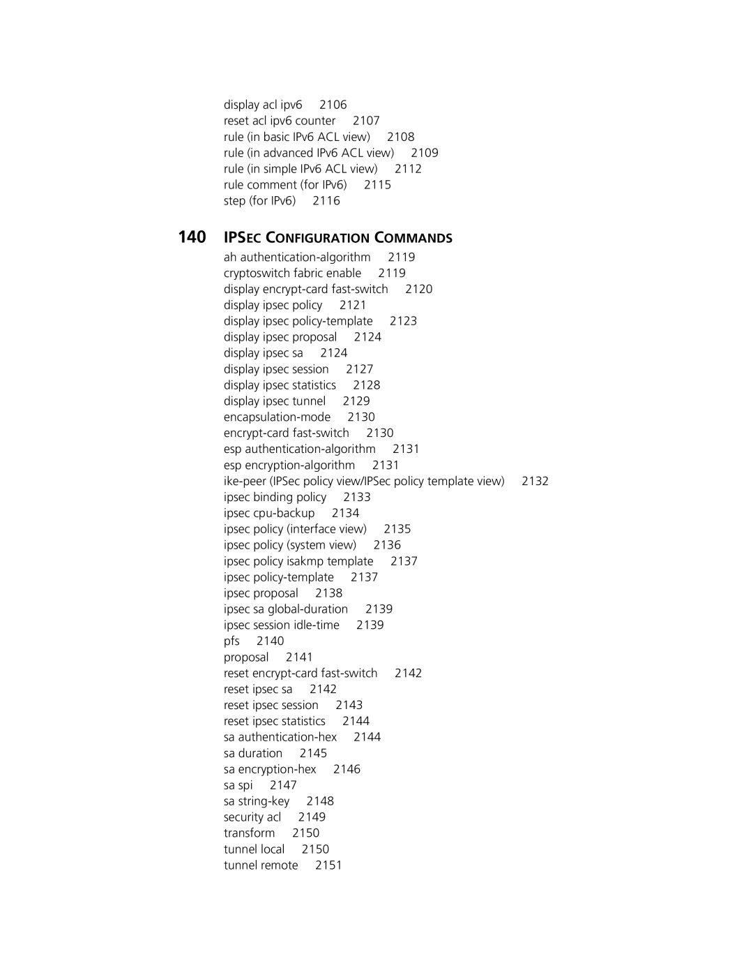 3Com MSR 30, MSR 50 manual Ipsec Configuration Commands 