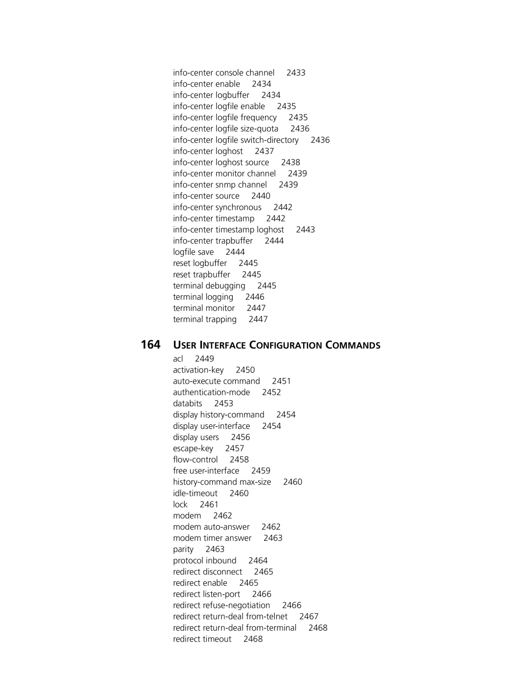 3Com MSR 50, MSR 30 manual User Interface Configuration Commands, 2460 