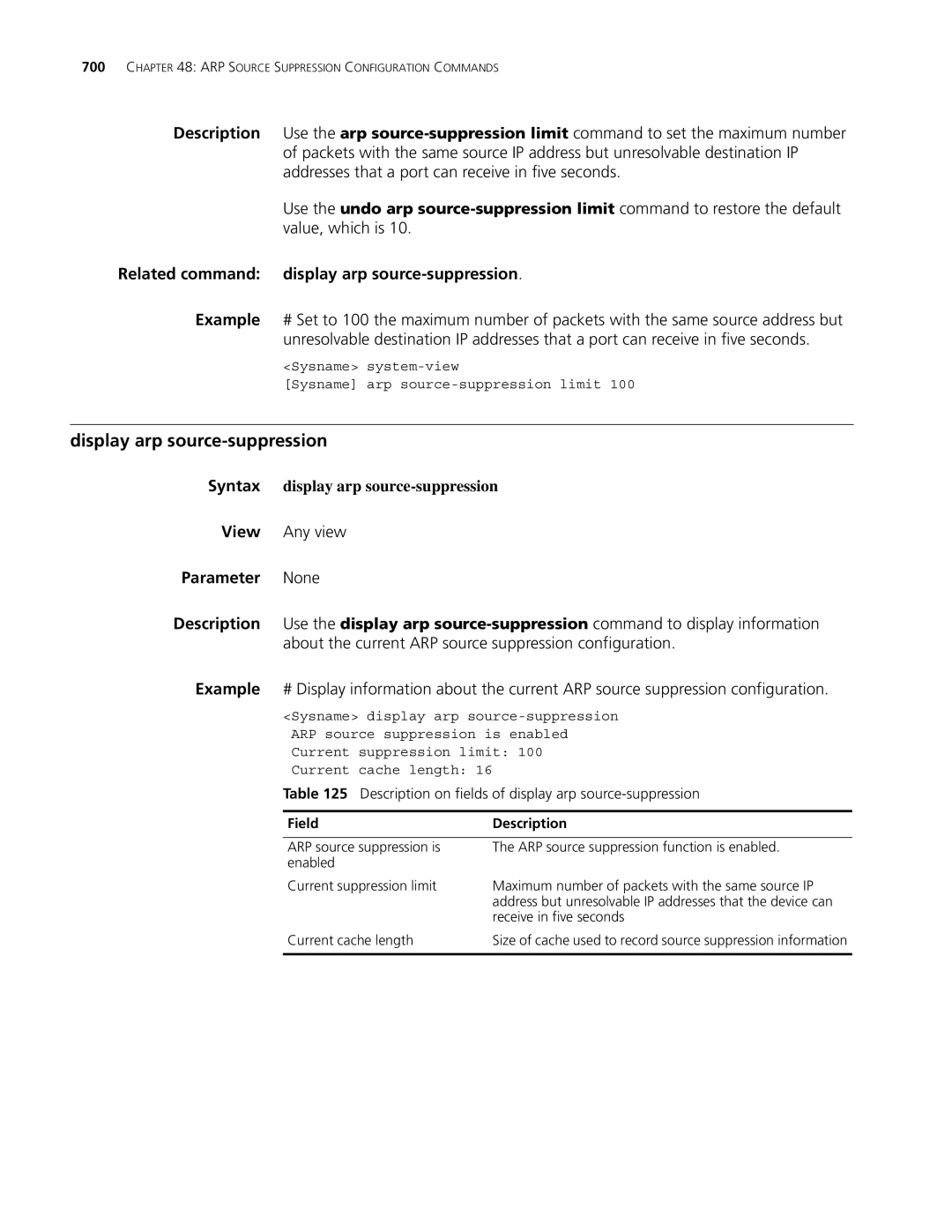 3Com MSR 30, MSR 50 manual Display arp source-suppression, Related command display arp source-suppression 
