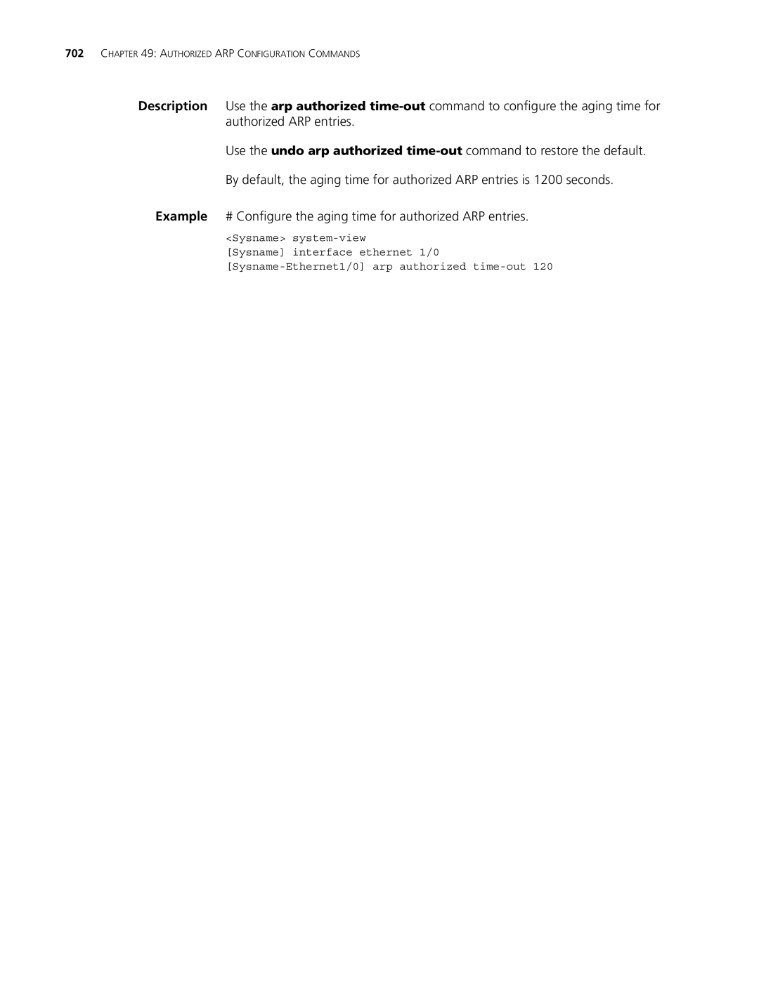 3Com MSR 30, MSR 50 manual Authorized ARP Configuration Commands 