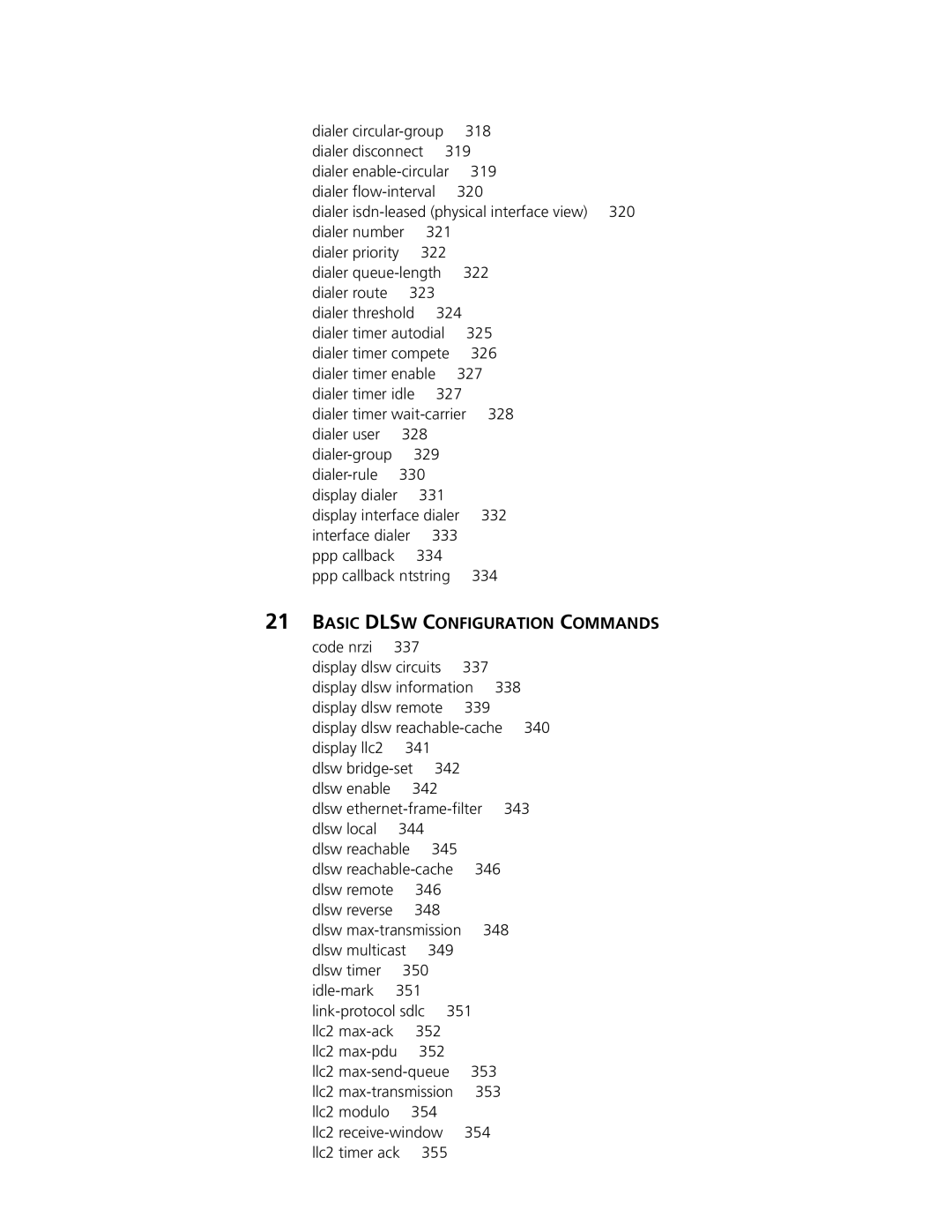 3Com MSR 50, MSR 30 manual Basic Dlsw Configuration Commands, 340 