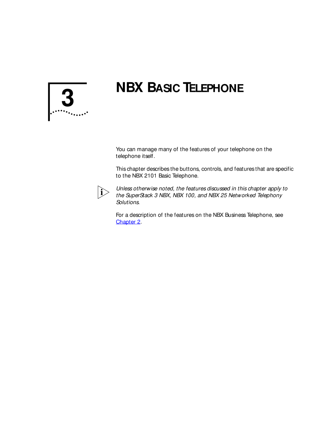 3Com NBX 2101, NBX 1105, NBX 1102, NBX 2102 manual NBX Basic Telephone 