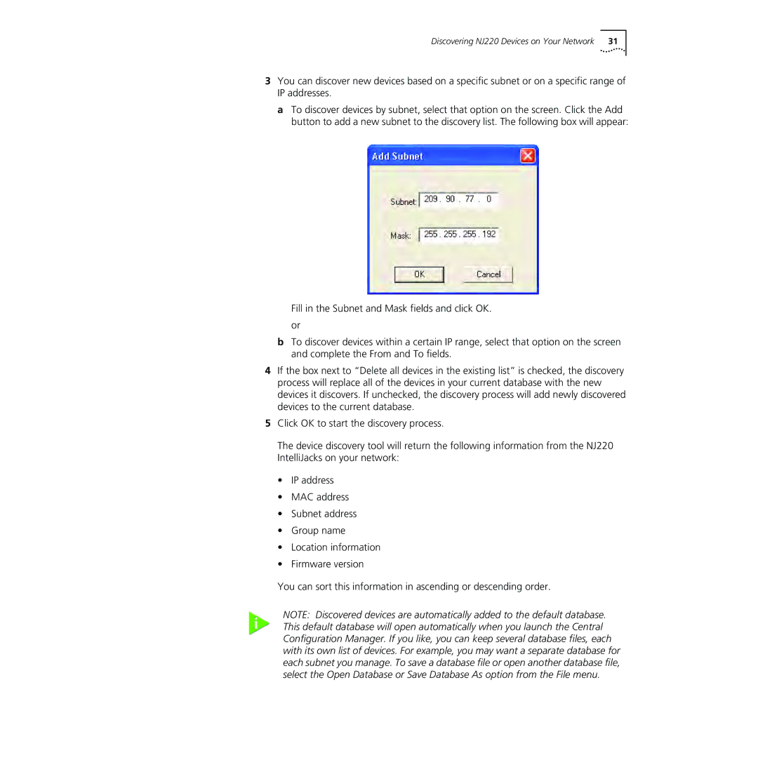 3Com manual Discovering NJ220 Devices on Your Network 