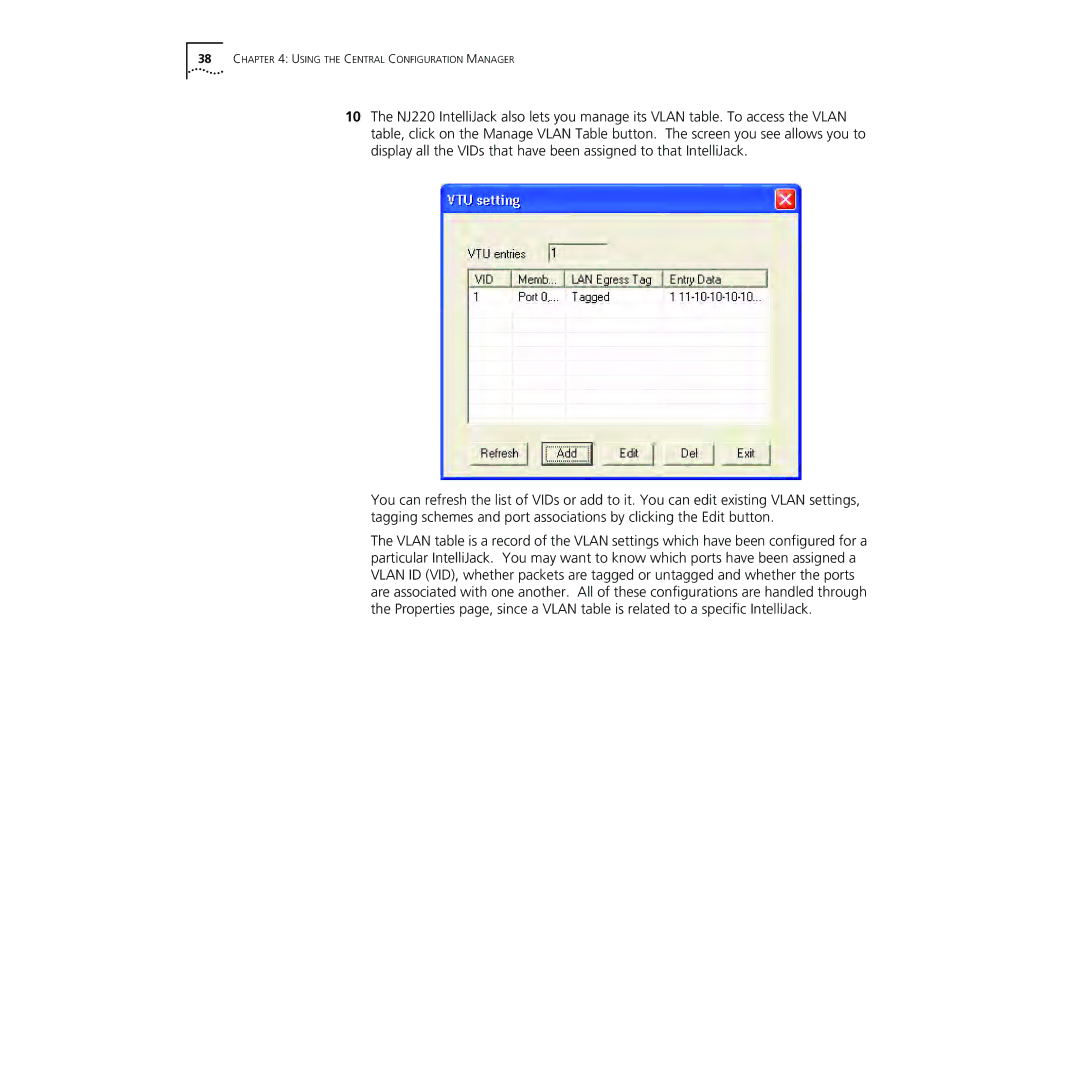 3Com NJ220 manual Using the Central Configuration Manager 