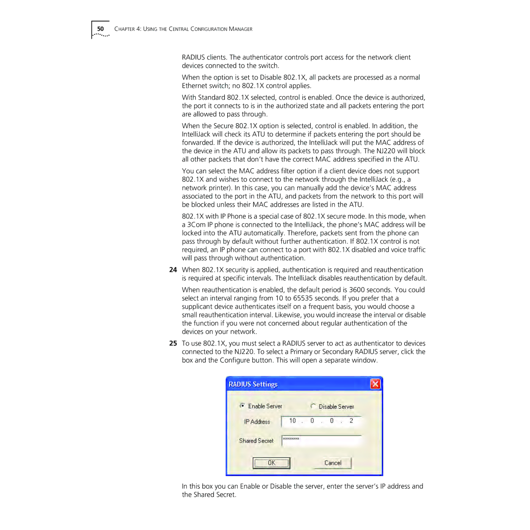 3Com NJ220 manual Using the Central Configuration Manager 