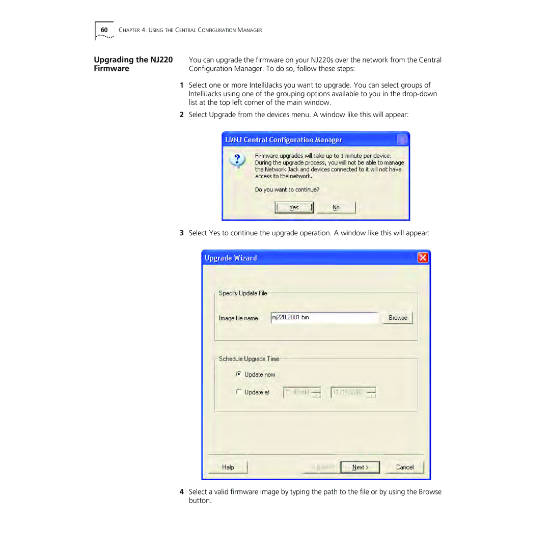 3Com manual Upgrading the NJ220 