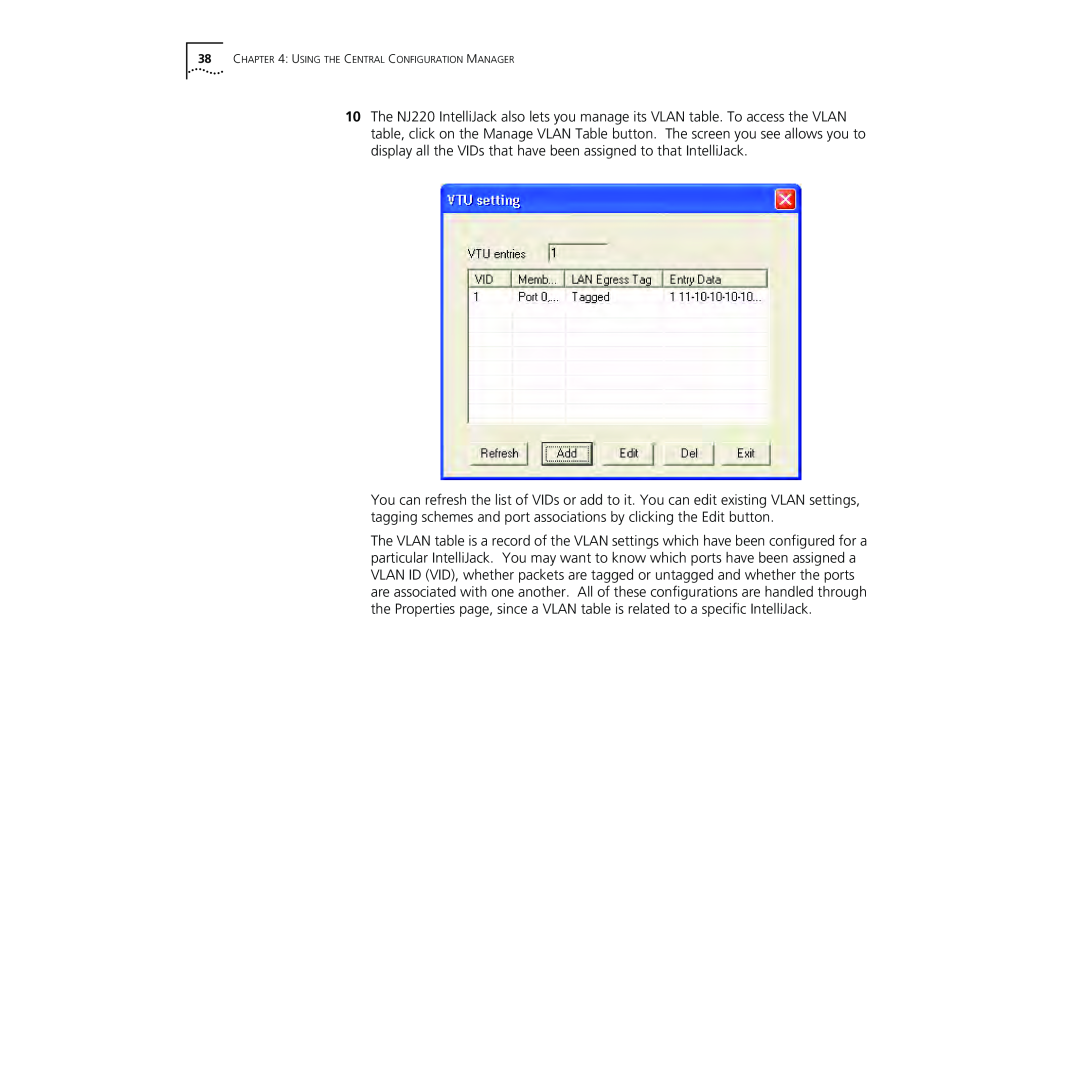 3Com NJ220 manual Using The Central Configuration Manager 