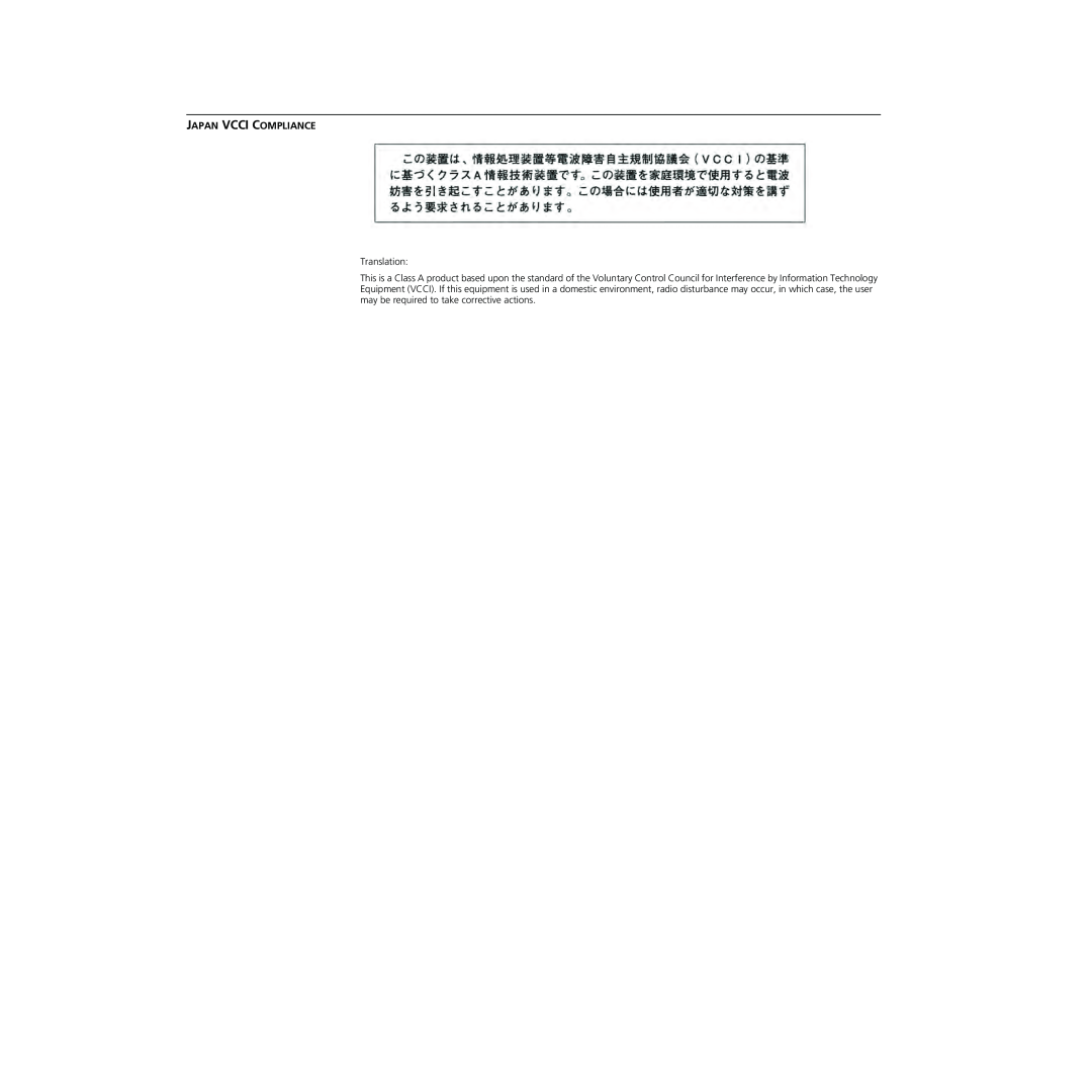 3Com NJ220 manual Japan Vcci Compliance, Translation 