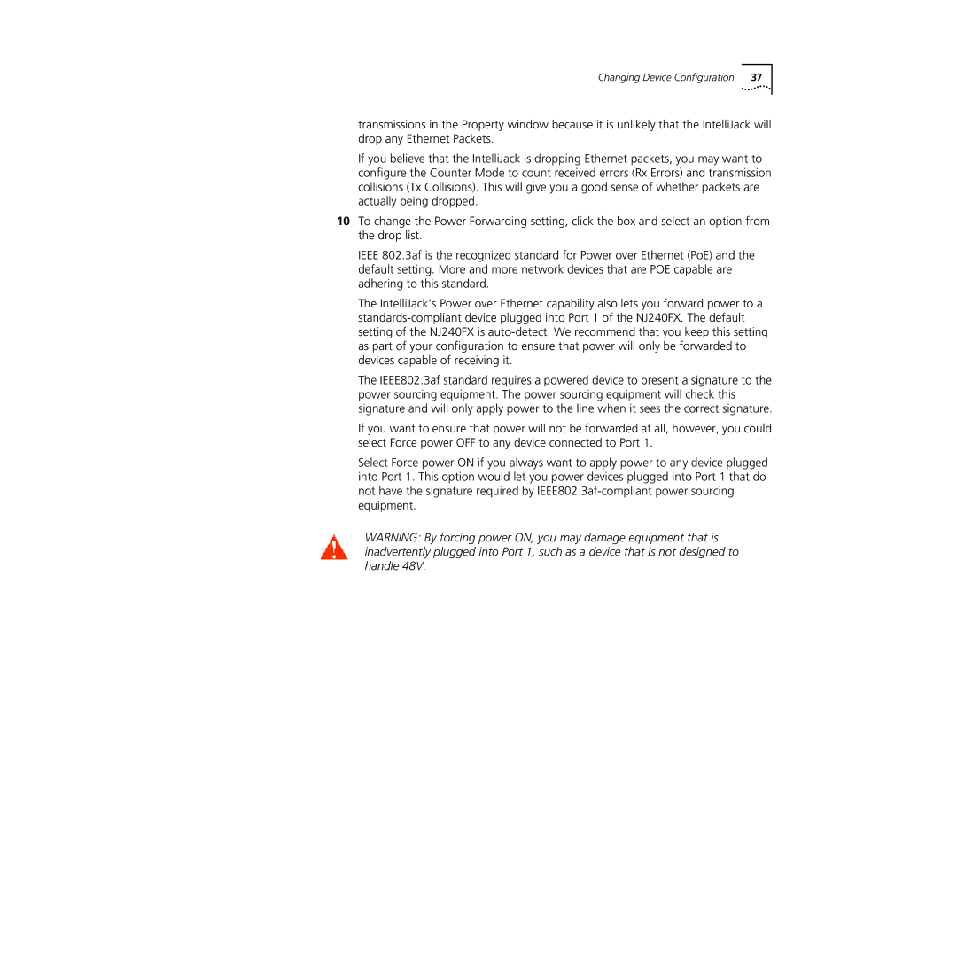 3Com NJ240FX manual Changing Device Configuration 