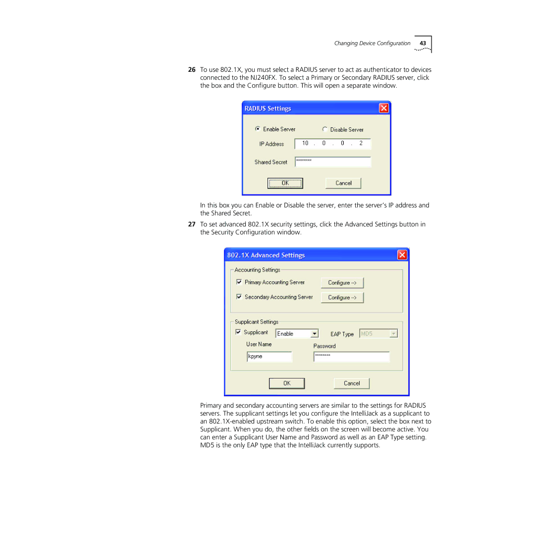 3Com NJ240FX manual Changing Device Configuration 