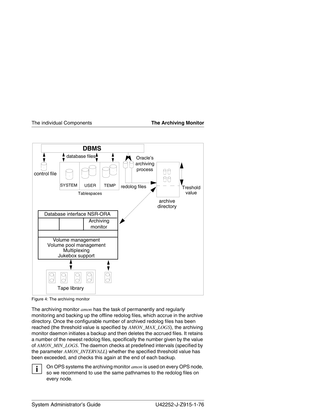 3Com NSR-ORA V3.2 manual Individual Components, Archive, Database interface NSR-ORA Archiving, Tape library 