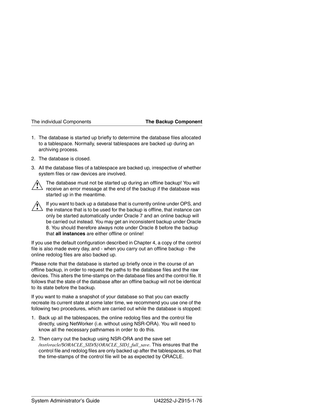 3Com NSR-ORA V3.2 manual Individual Components 