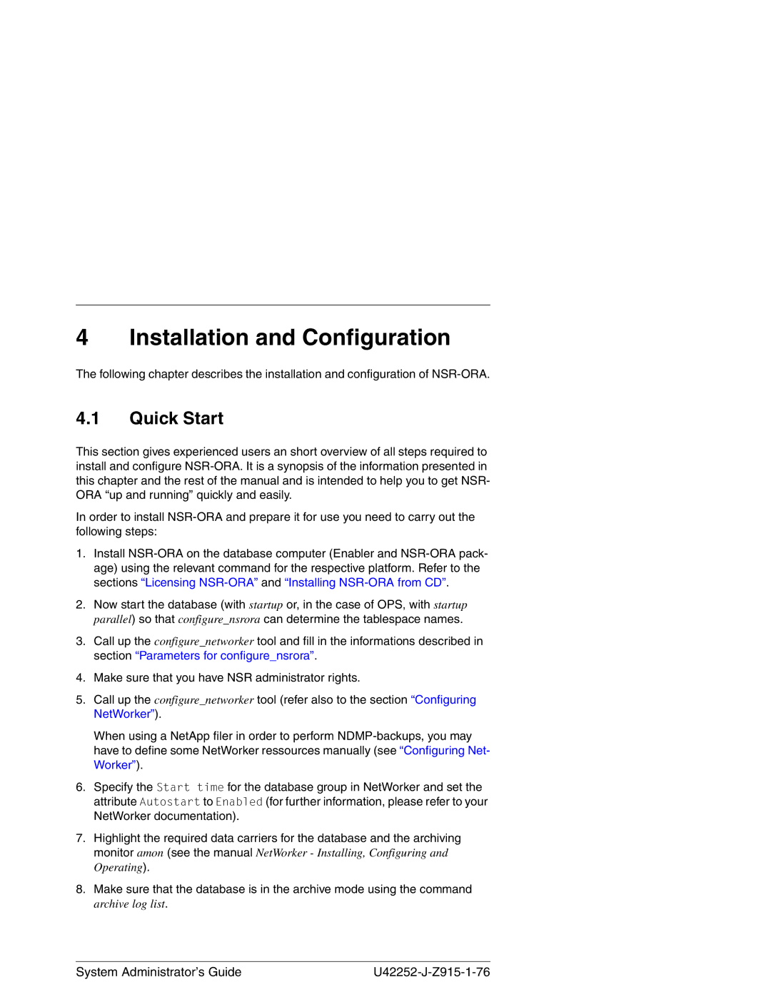 3Com NSR-ORA V3.2 manual Installation and Configuration, Quick Start 