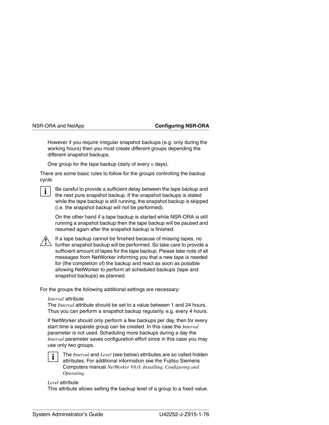 3Com NSR-ORA V3.2 manual Interval attribute 