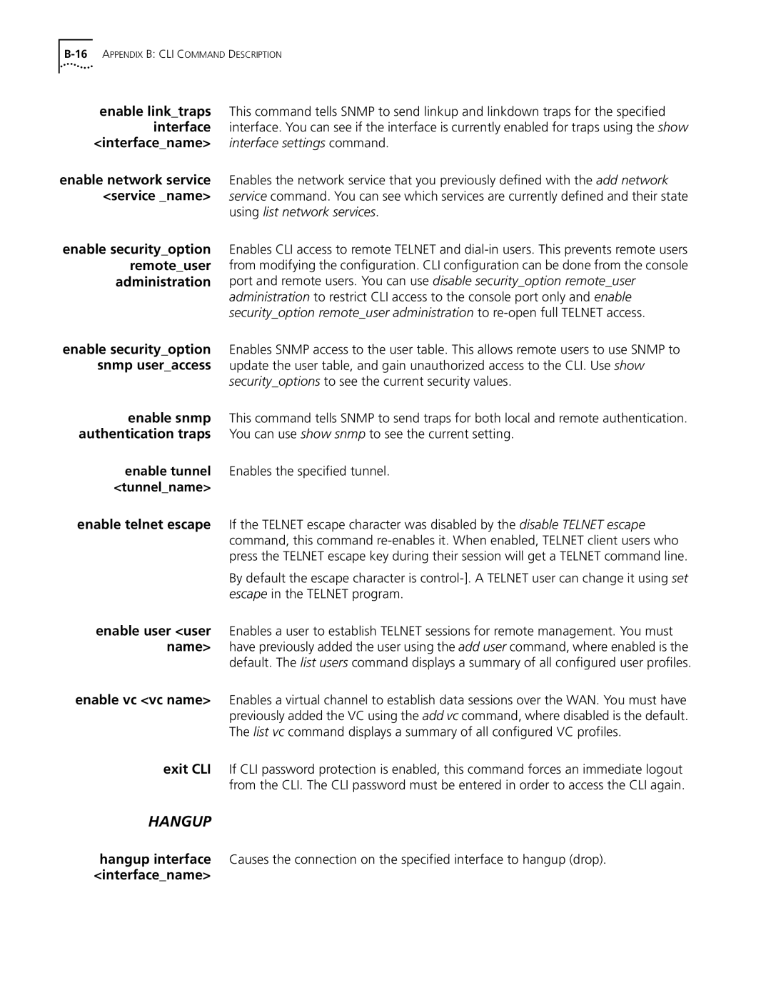 3Com OfficeConnect Remote 812 manual Interfacename, Using list network services 