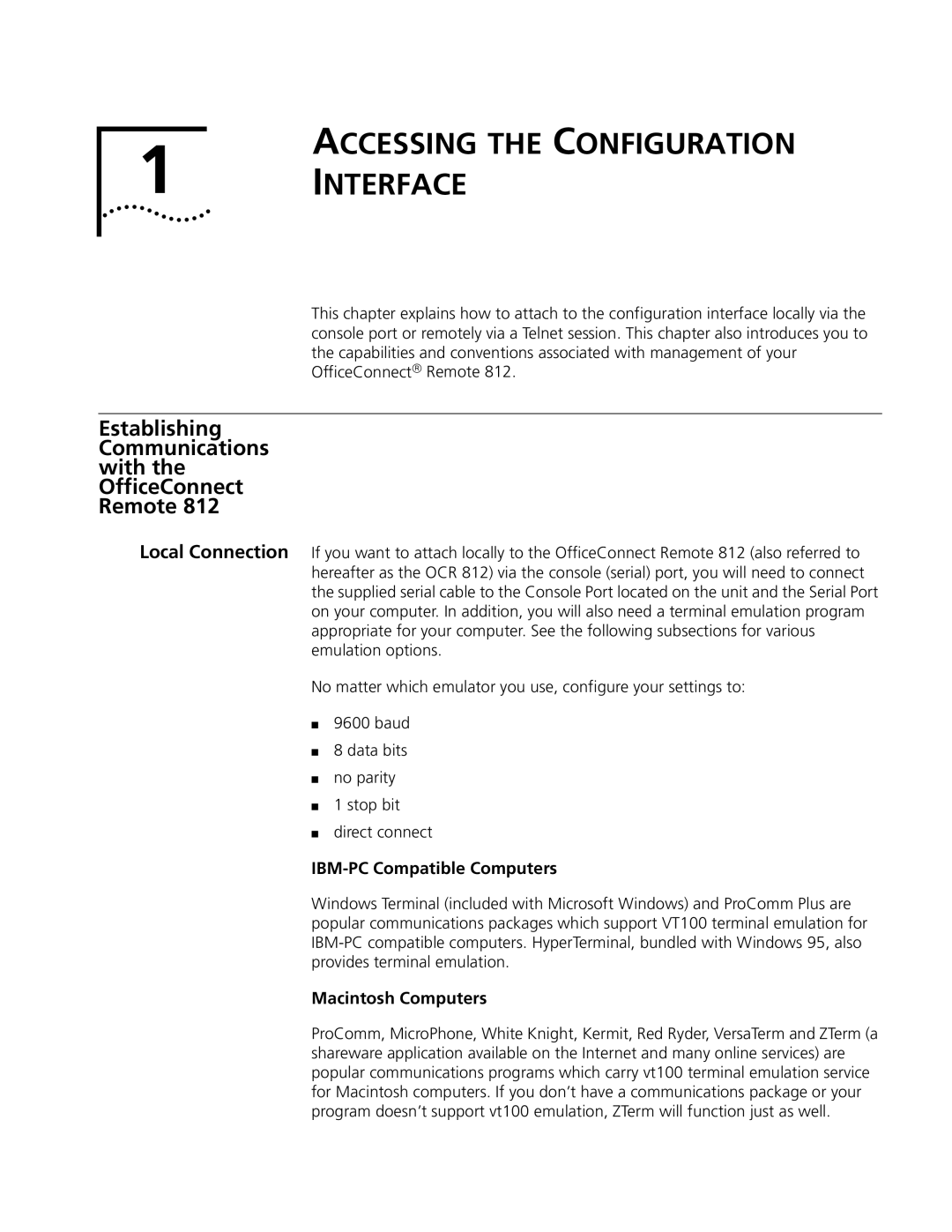 3Com OfficeConnect Remote 812 manual IBM-PC Compatible Computers, Macintosh Computers 