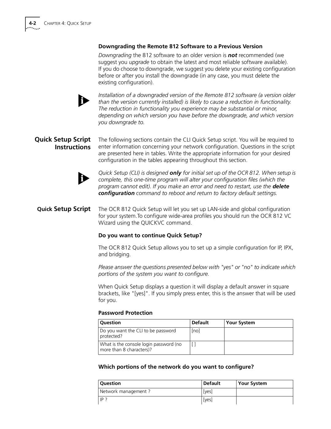 3Com OfficeConnect Remote 812 Quick Setup Script Instructions, Downgrading the Remote 812 Software to a Previous Version 