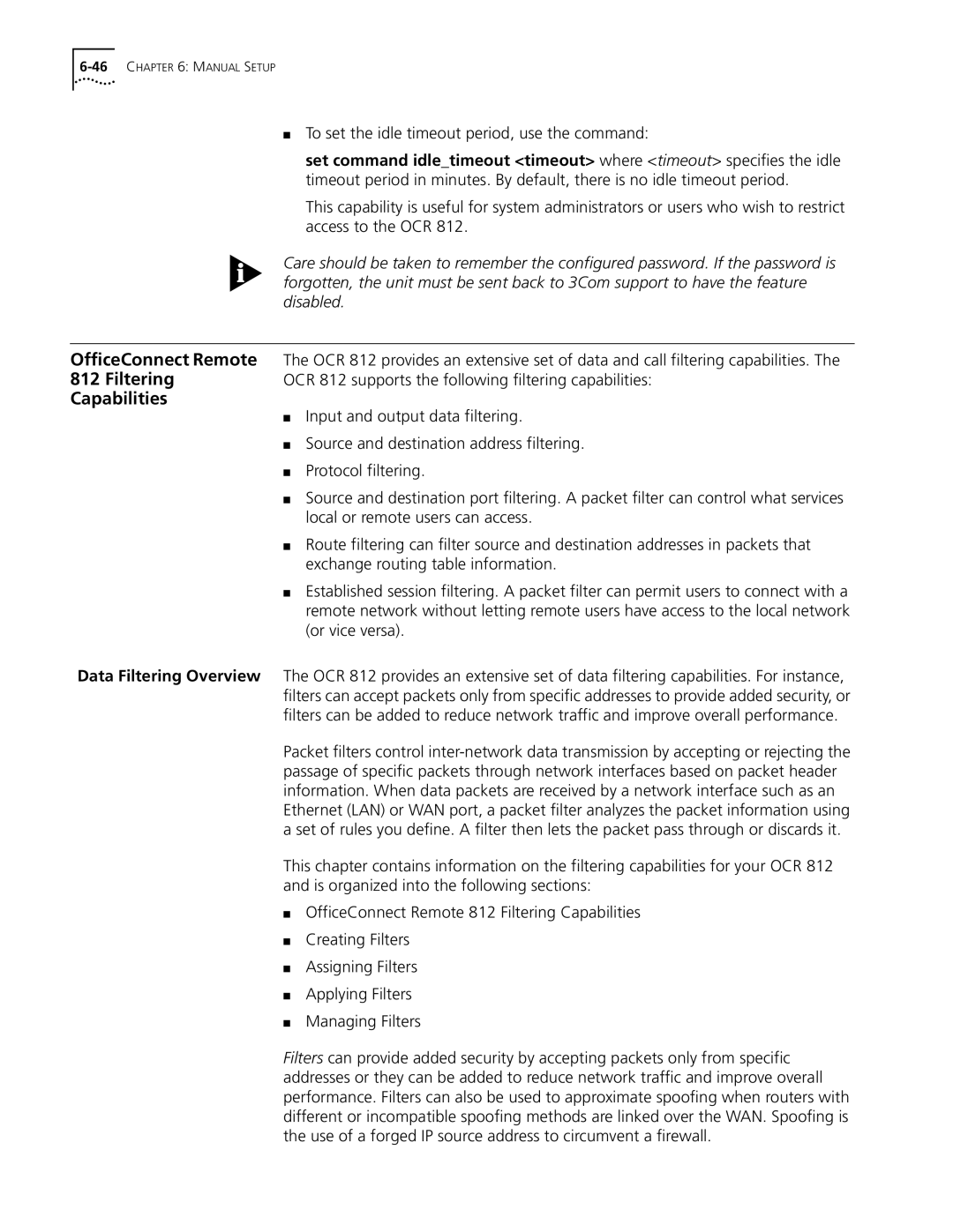 3Com OfficeConnect Remote 812 manual OfficeConnect Remote Filtering Capabilities, Data Filtering Overview 