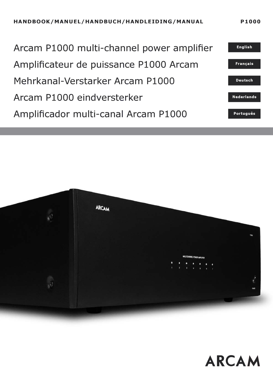 3Com manual Arcam P1000 multi-channel power amplifier 