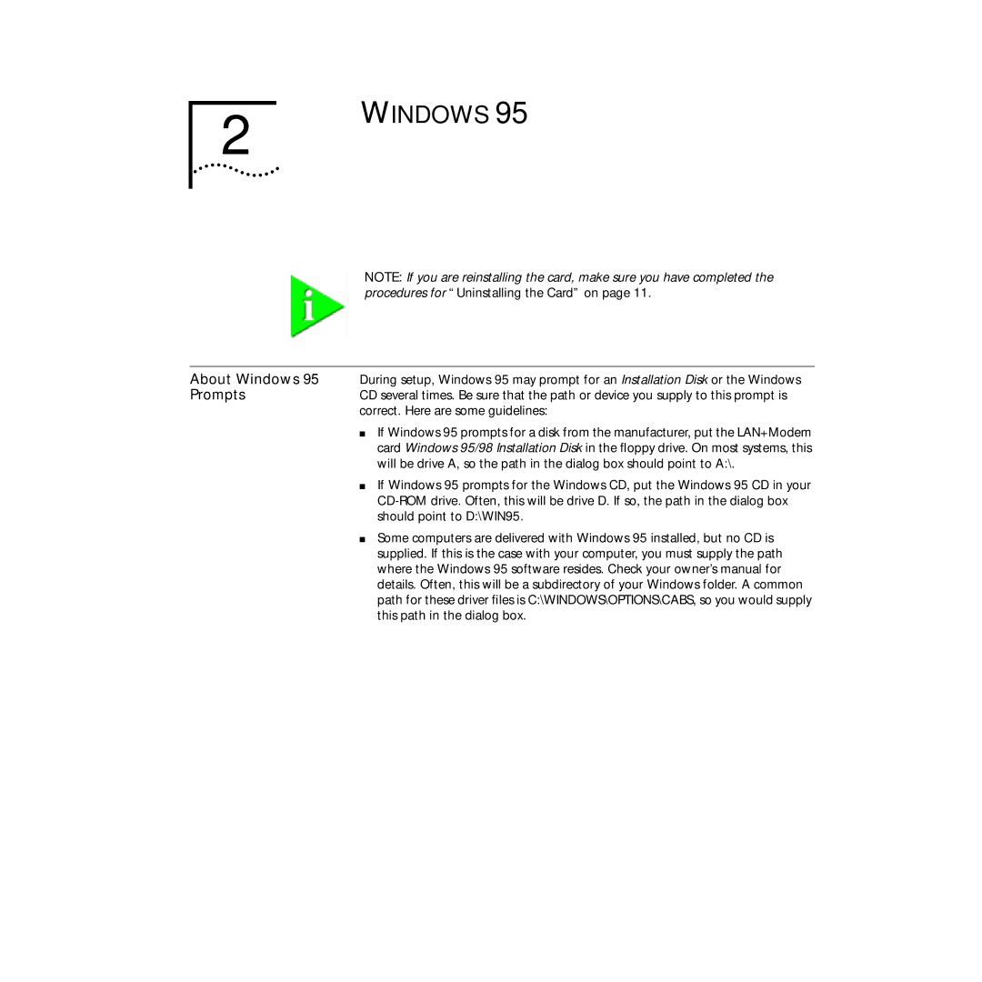 3Com PC Card manual Windows 