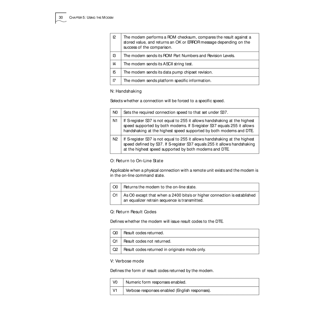 3Com PC Card manual Handshaking, Return to On-Line State, Return Result Codes, Verbose mode 