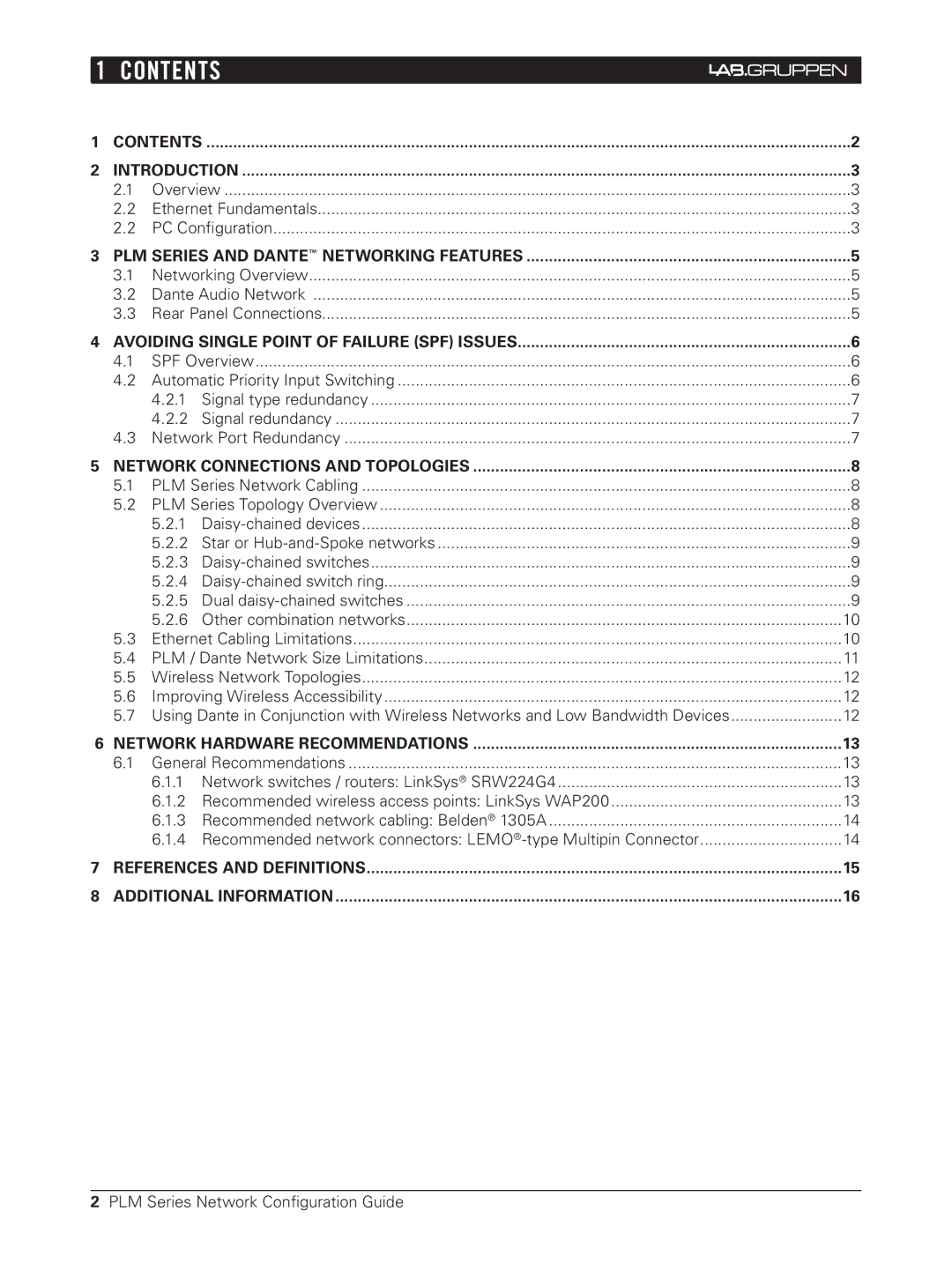 3Com PLM Series, NCG-PLM manual CONTENTs 