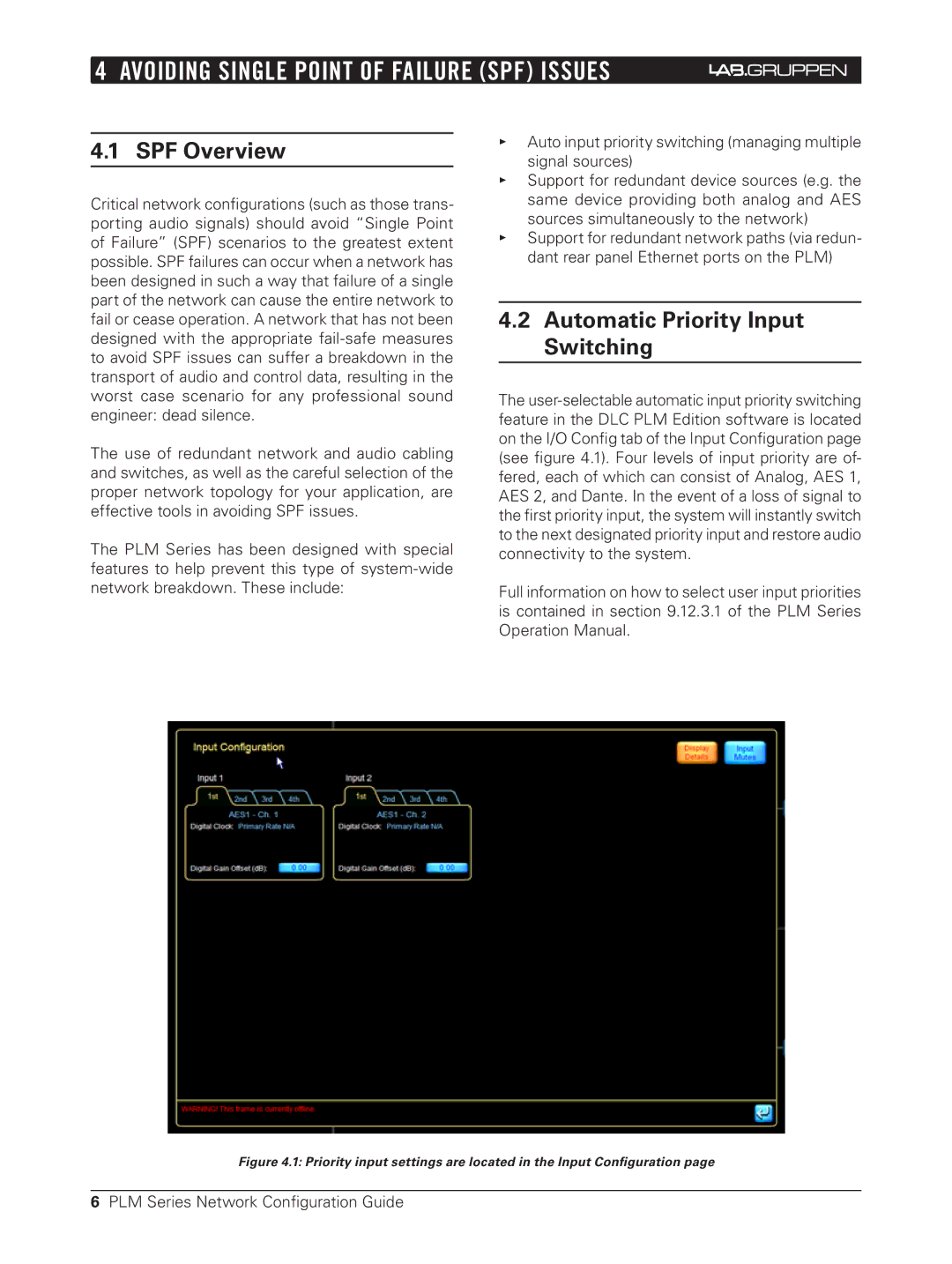 3Com PLM Series, NCG-PLM Avoiding Single Point of Failure SPF Issues, SPF Overview, Automatic Priority Input Switching 