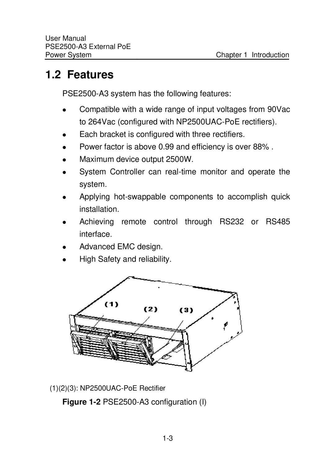 3Com user manual Features, 2PSE2500-A3 configuration 