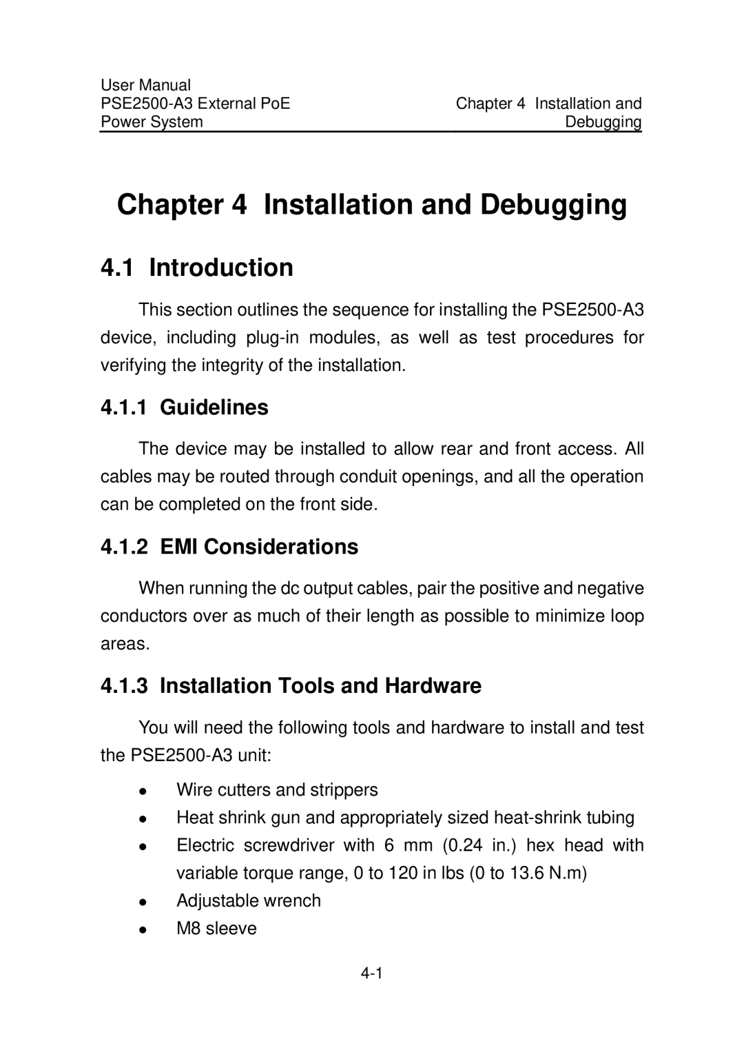 3Com PSE2500-A3 user manual Installation and Debugging, Introduction 