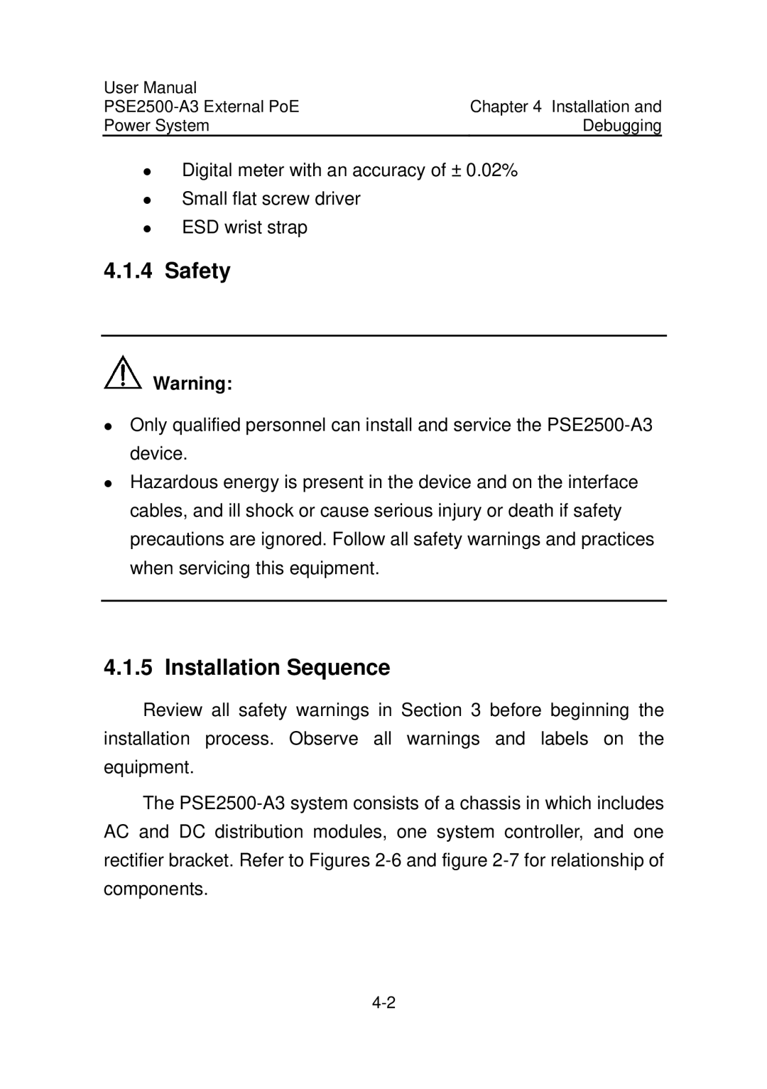 3Com PSE2500-A3 user manual Safety 