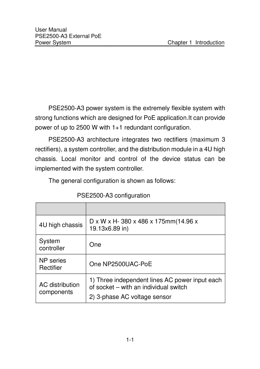 3Com PSE2500-A3 user manual Introduction, Architecture and Configurations, Description Standard Configuration 