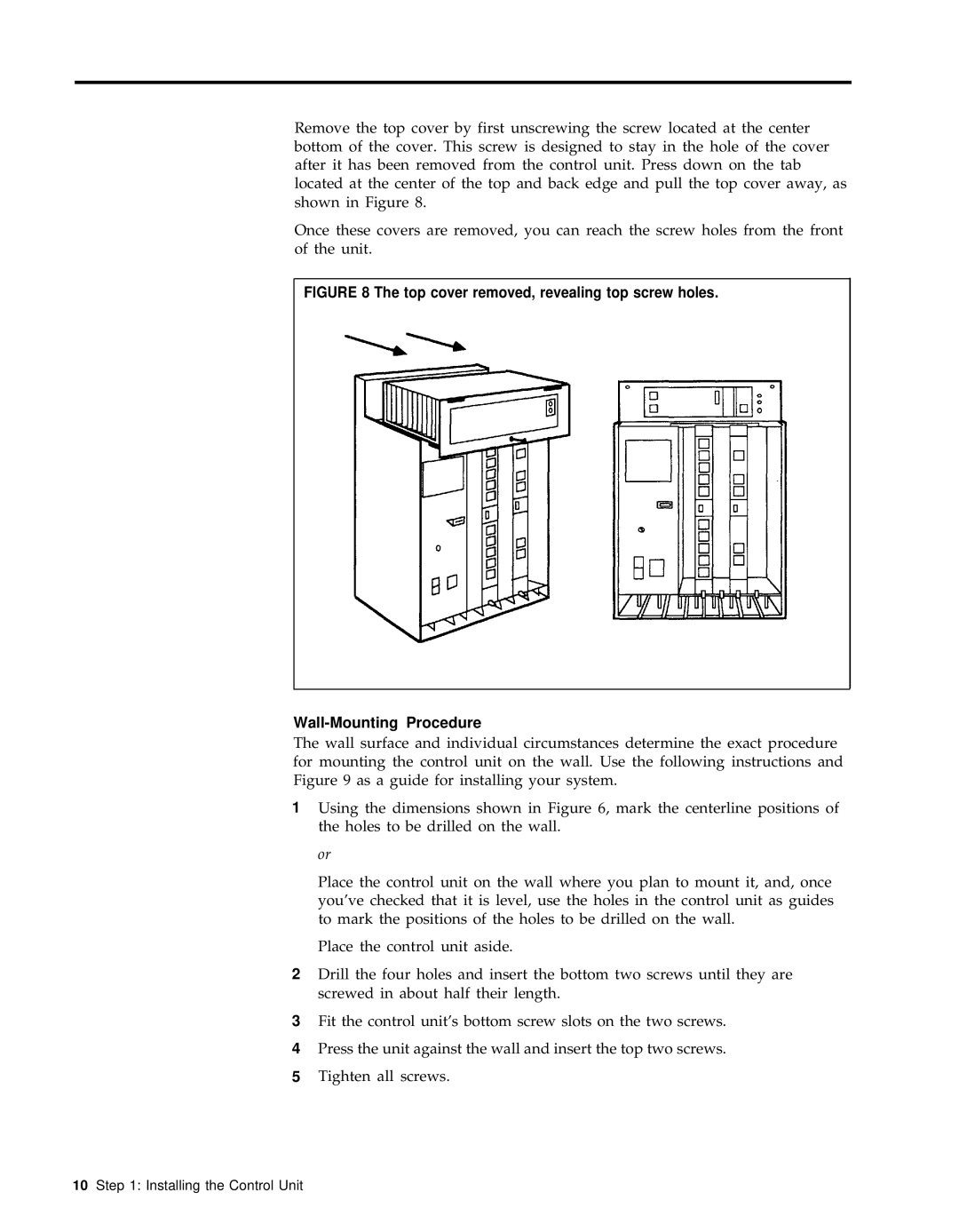 3Com RELEASE 2 installation manual Installing the Control Unit 