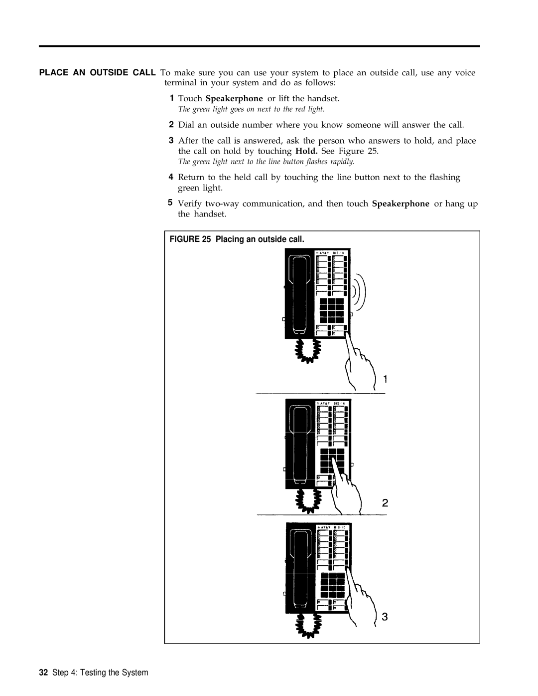 3Com RELEASE 2 installation manual Placing an outside call 