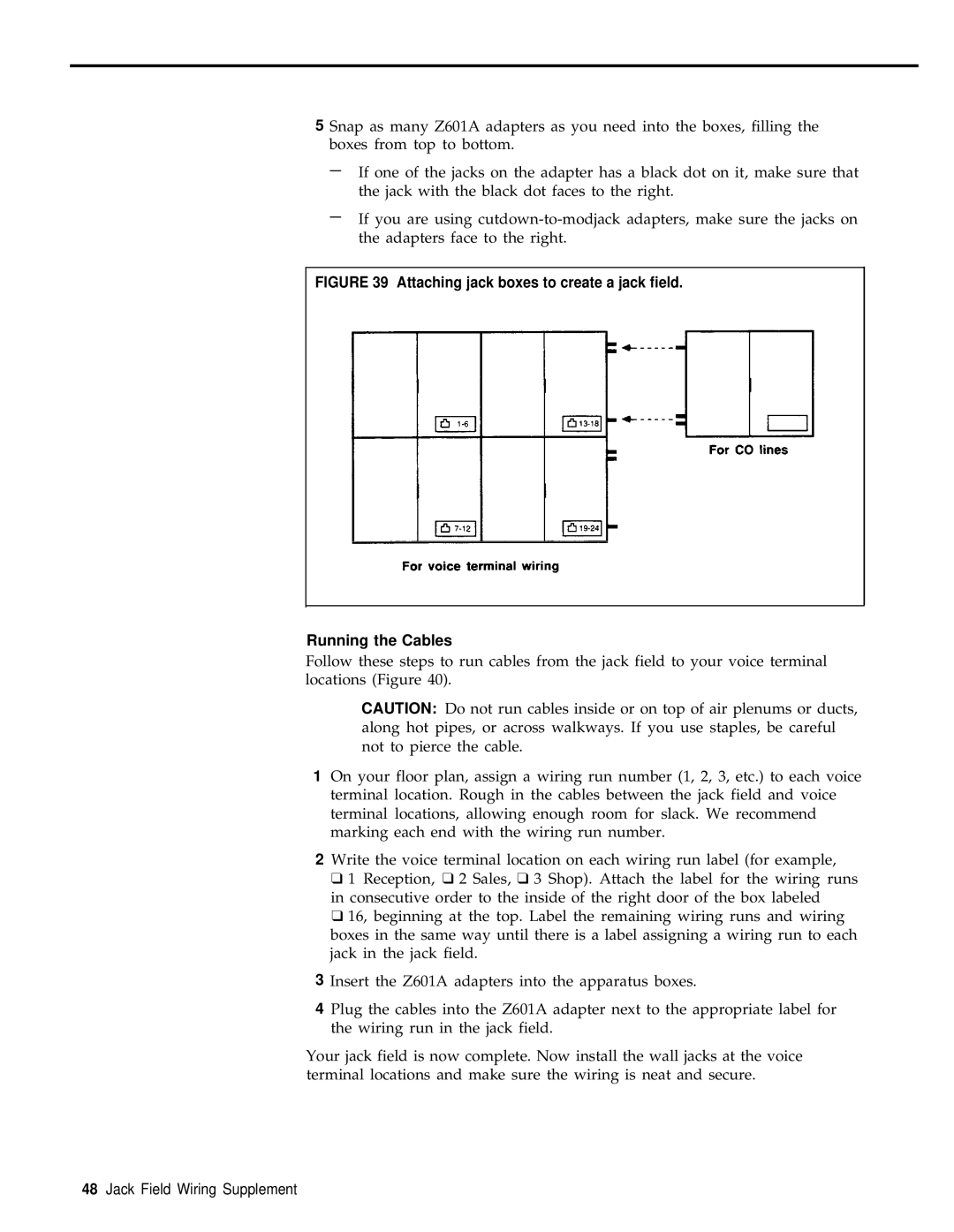 3Com RELEASE 2 installation manual Jack Field Wiring Supplement 