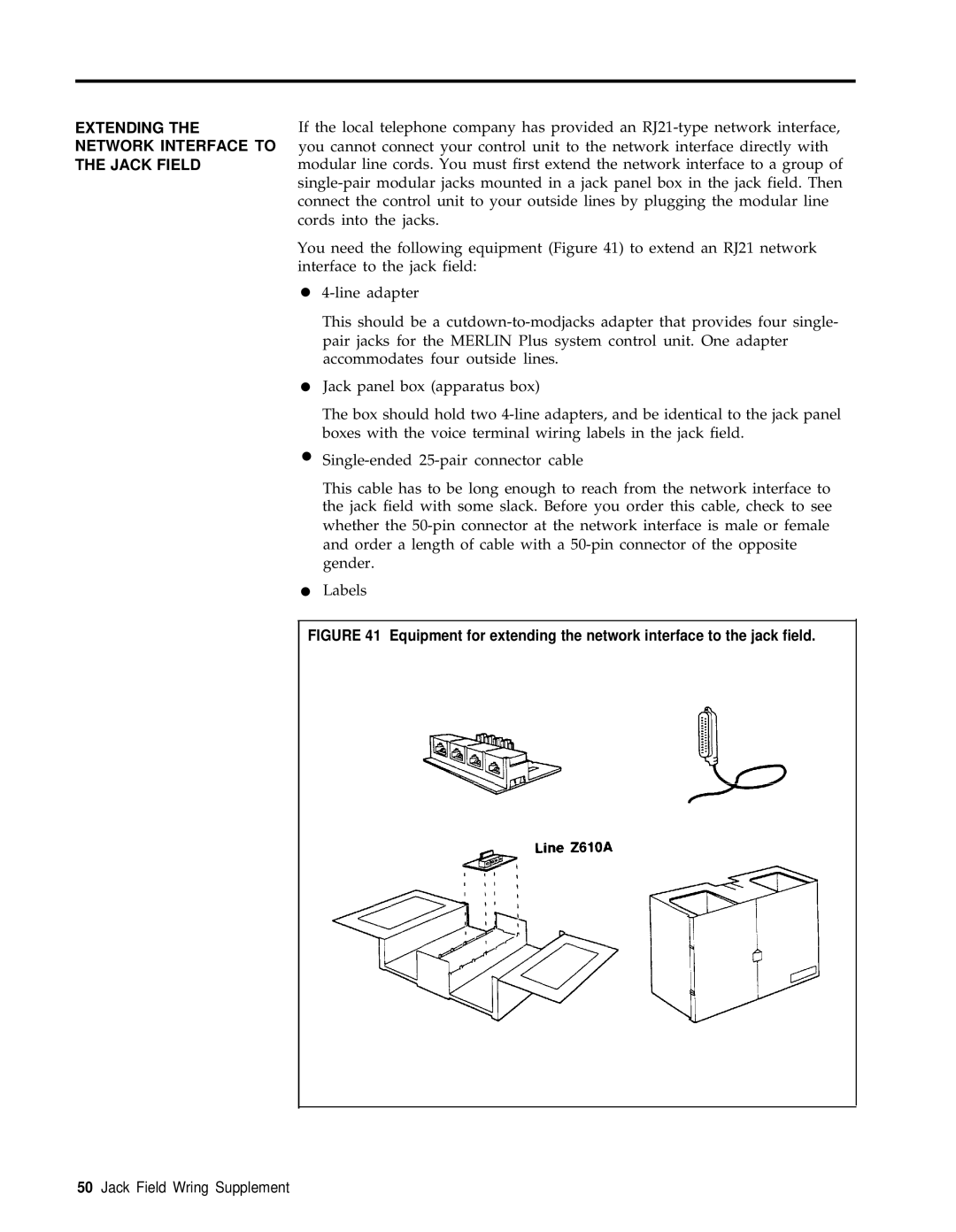 3Com RELEASE 2 installation manual Extending the Network Interface to the Jack Field 