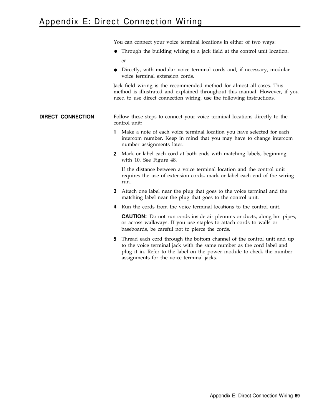 3Com RELEASE 2 installation manual Appendix E Direct Connection Wiring 