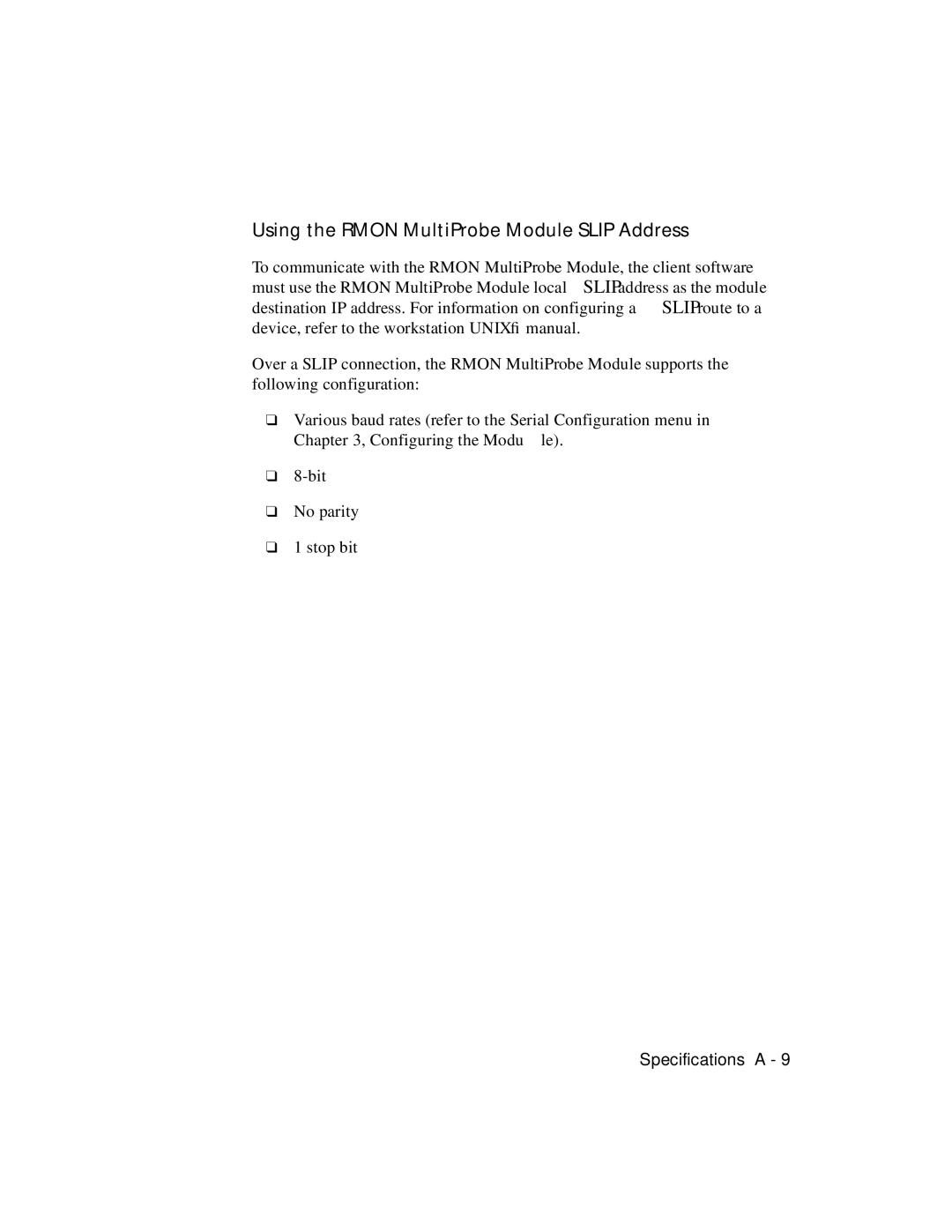 3Com RMON-EMP-3 installation and operation guide Using the Rmon MultiProbe Module Slip Address 