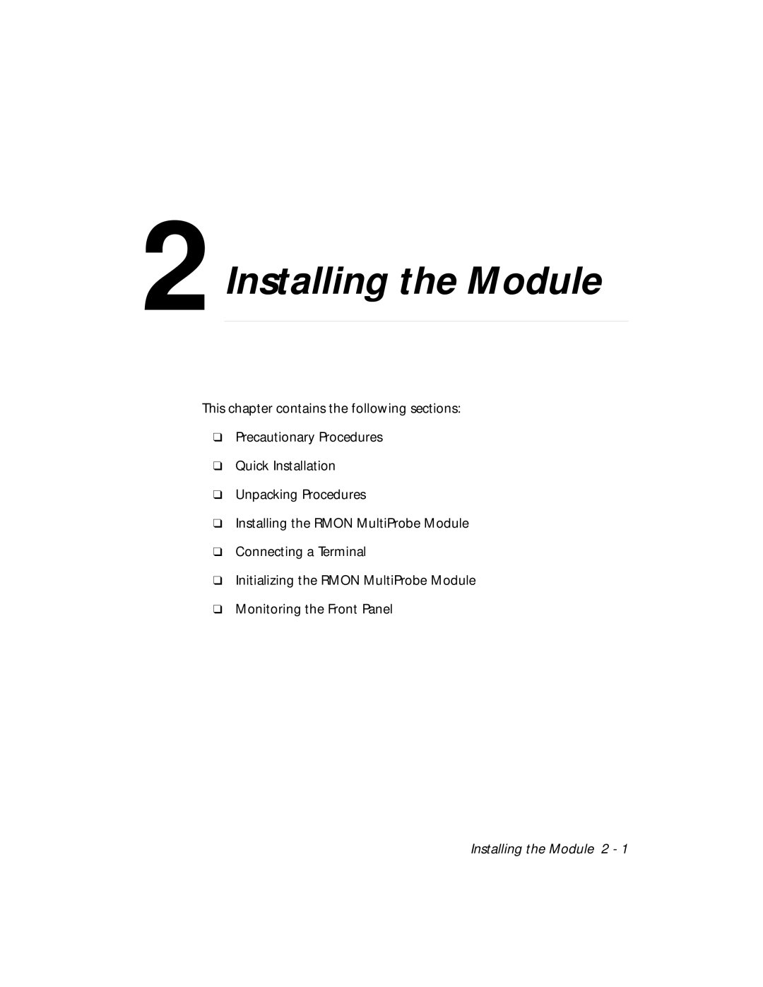 3Com RMON-EMP-3 installation and operation guide Installing the Module 