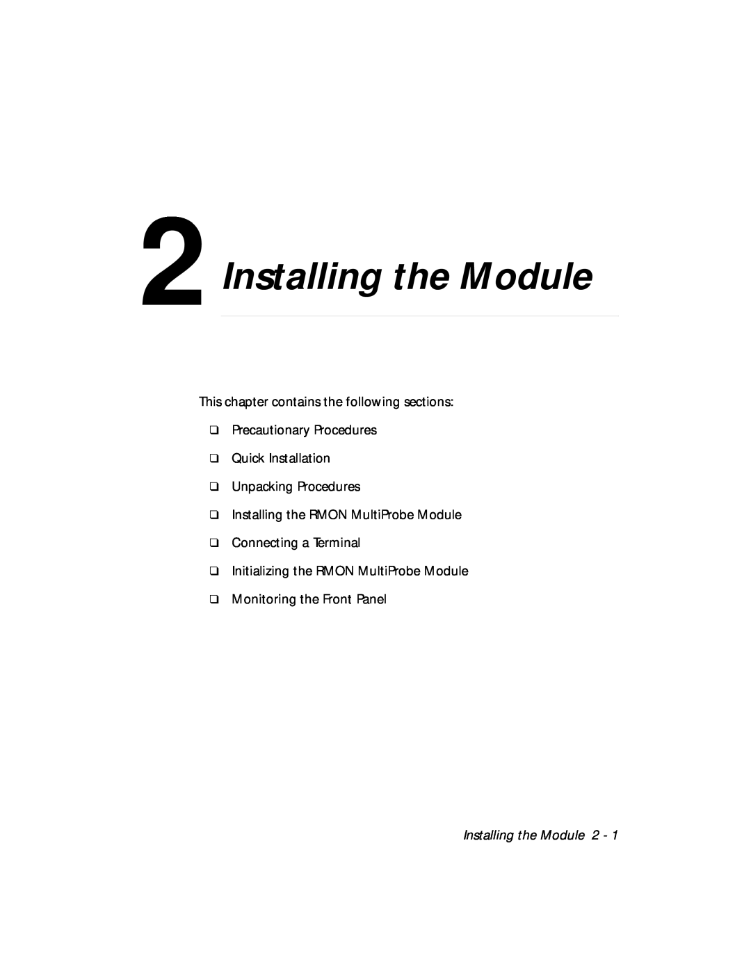 3Com RMON-EMP-3 installation and operation guide Installing the Module 2 