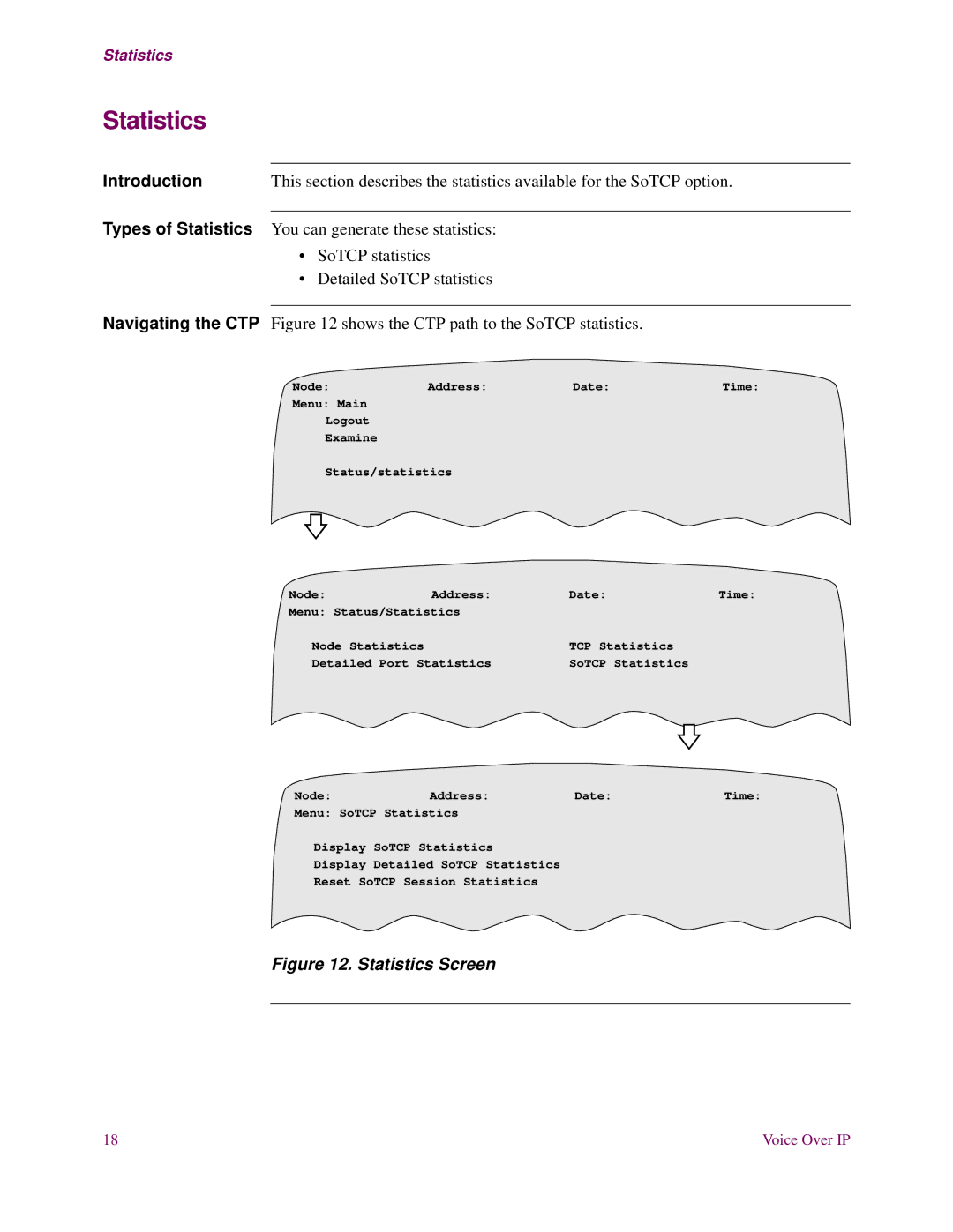 3Com S200 manual Statistics Screen 