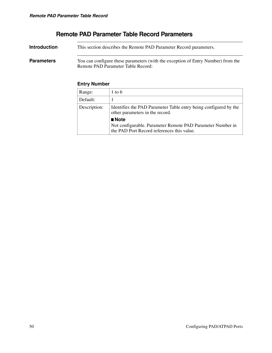 3Com S200 manual Remote PAD Parameter Table Record Parameters 