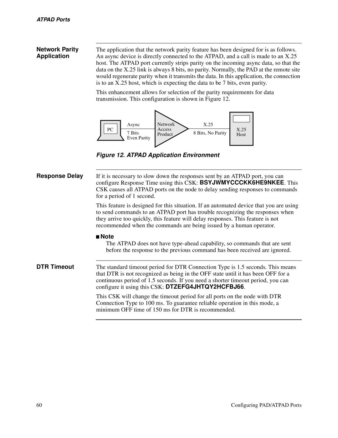 3Com S200 manual Network Parity Application Response Delay DTR Timeout, ATPAD Application Environment 