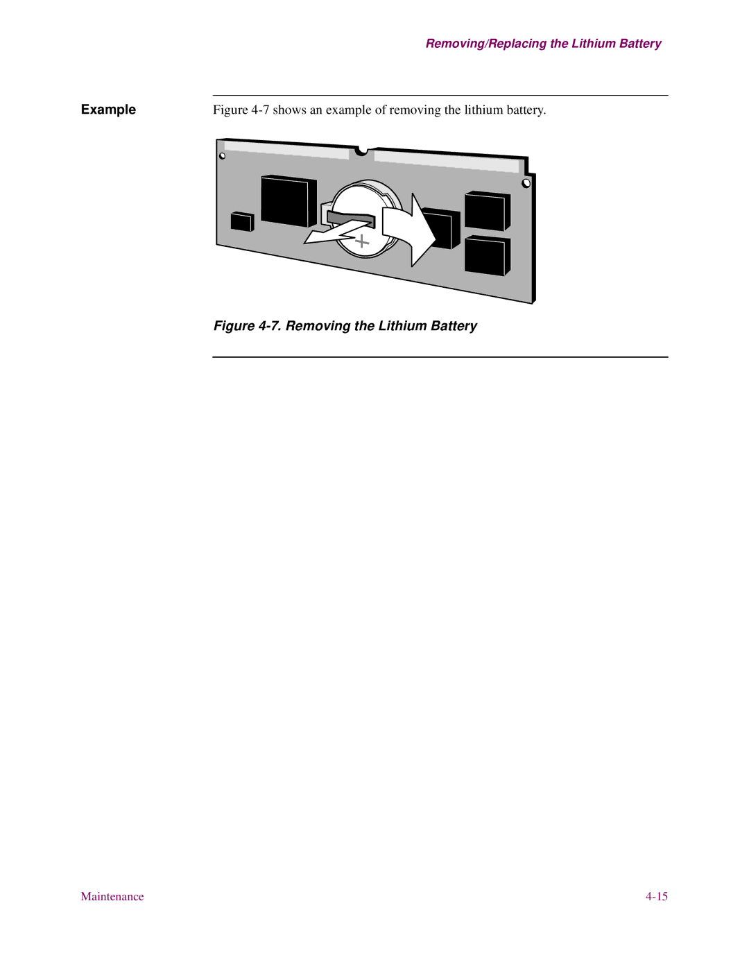 3Com S27x, S26x, S24x installation manual Removing the Lithium Battery 