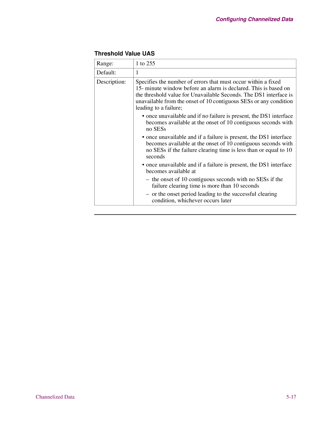 3Com S27x, S26x, S24x installation manual Threshold Value UAS 