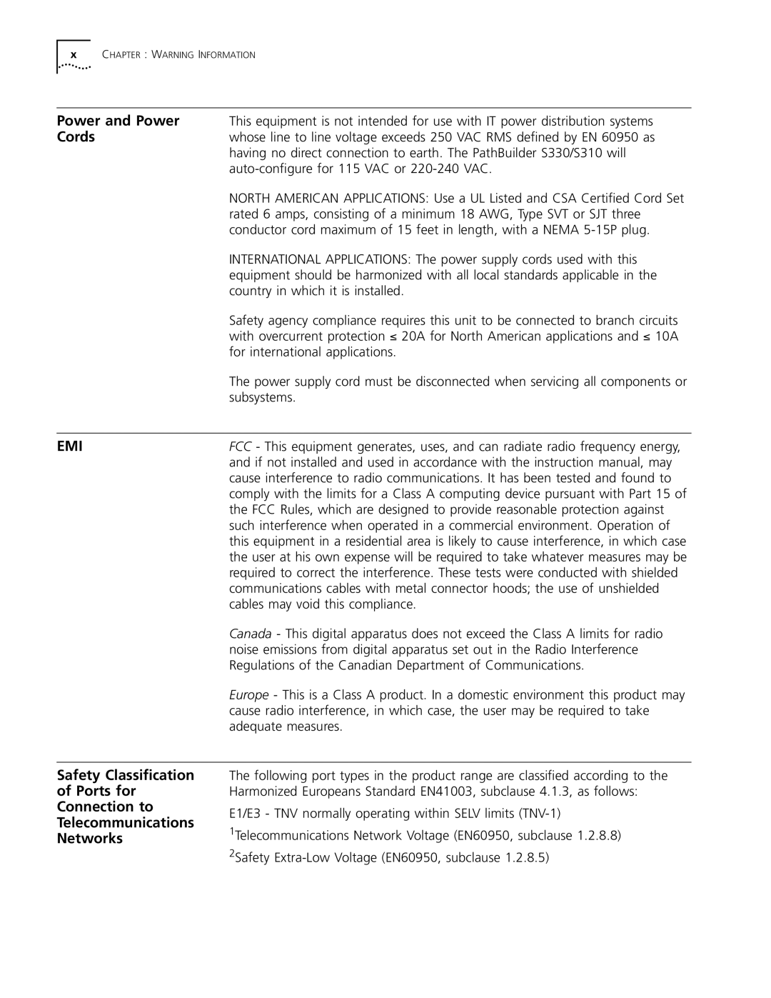 3Com S330 manual Power and Power, Cords 