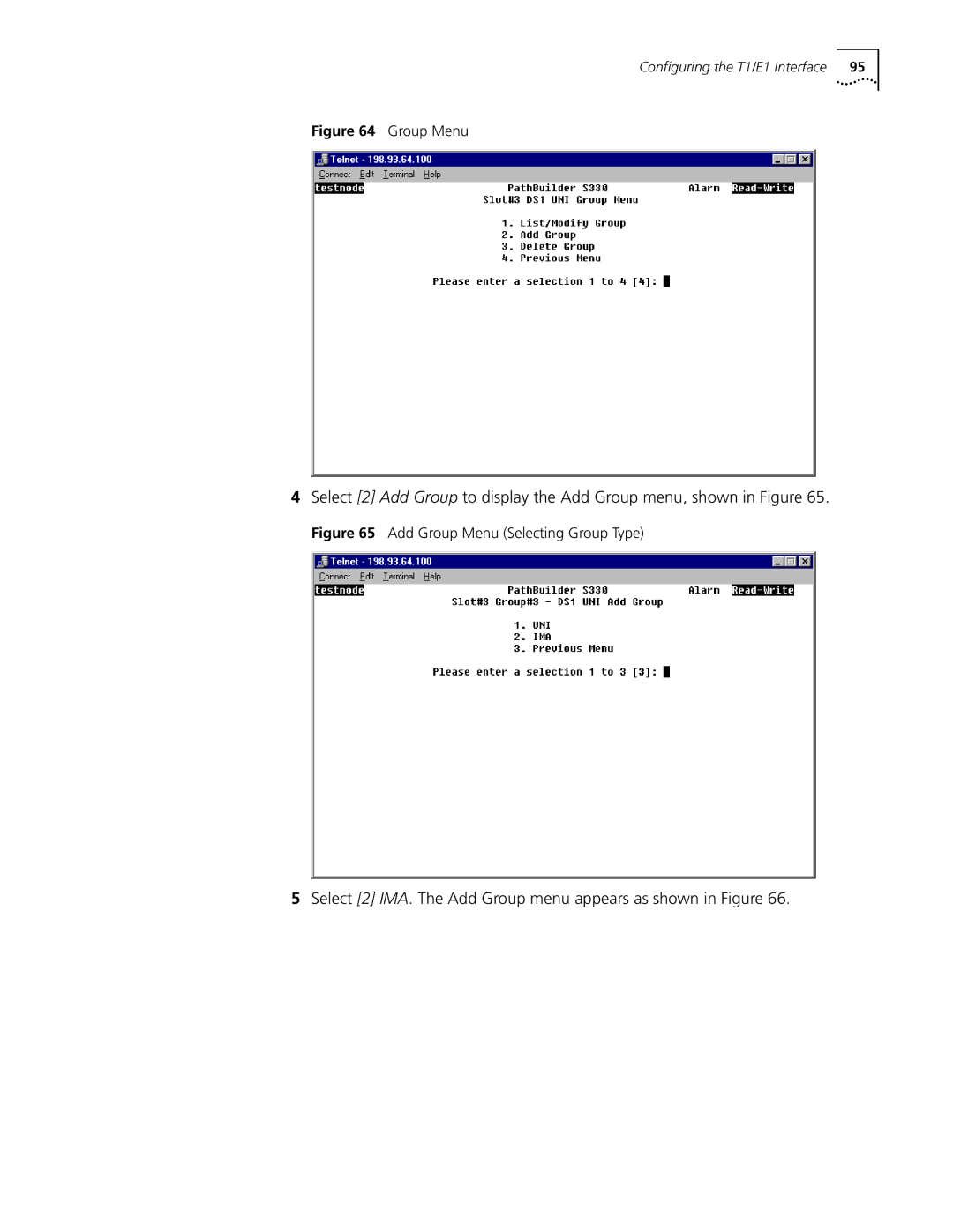 3Com S330 manual Select 2 IMA. The Add Group menu appears as shown in Figure 