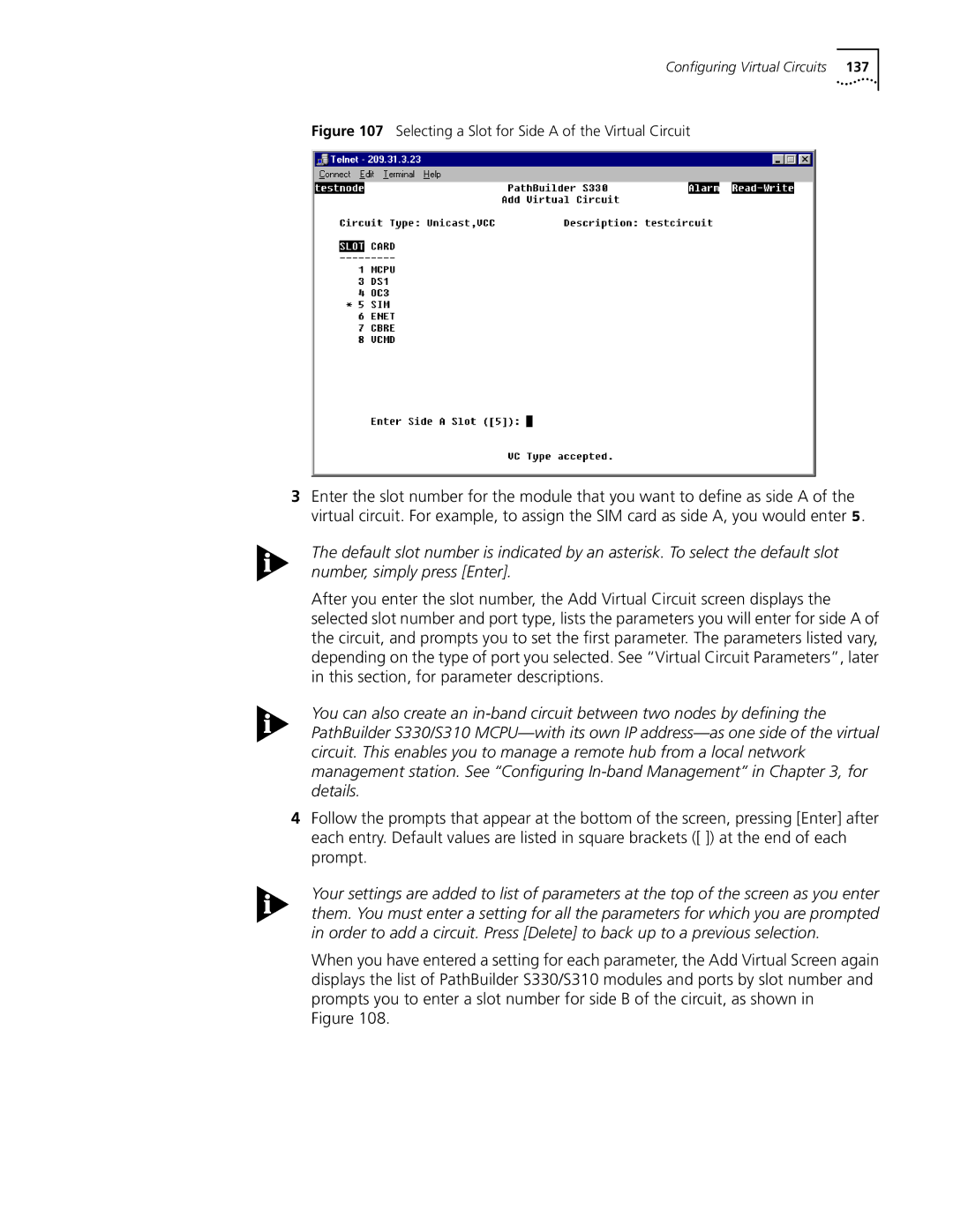 3Com S330 manual Configuring Virtual Circuits 