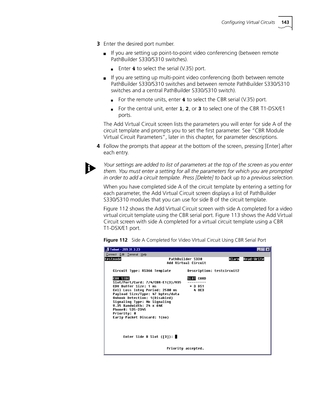 3Com S330 manual Configuring Virtual Circuits 