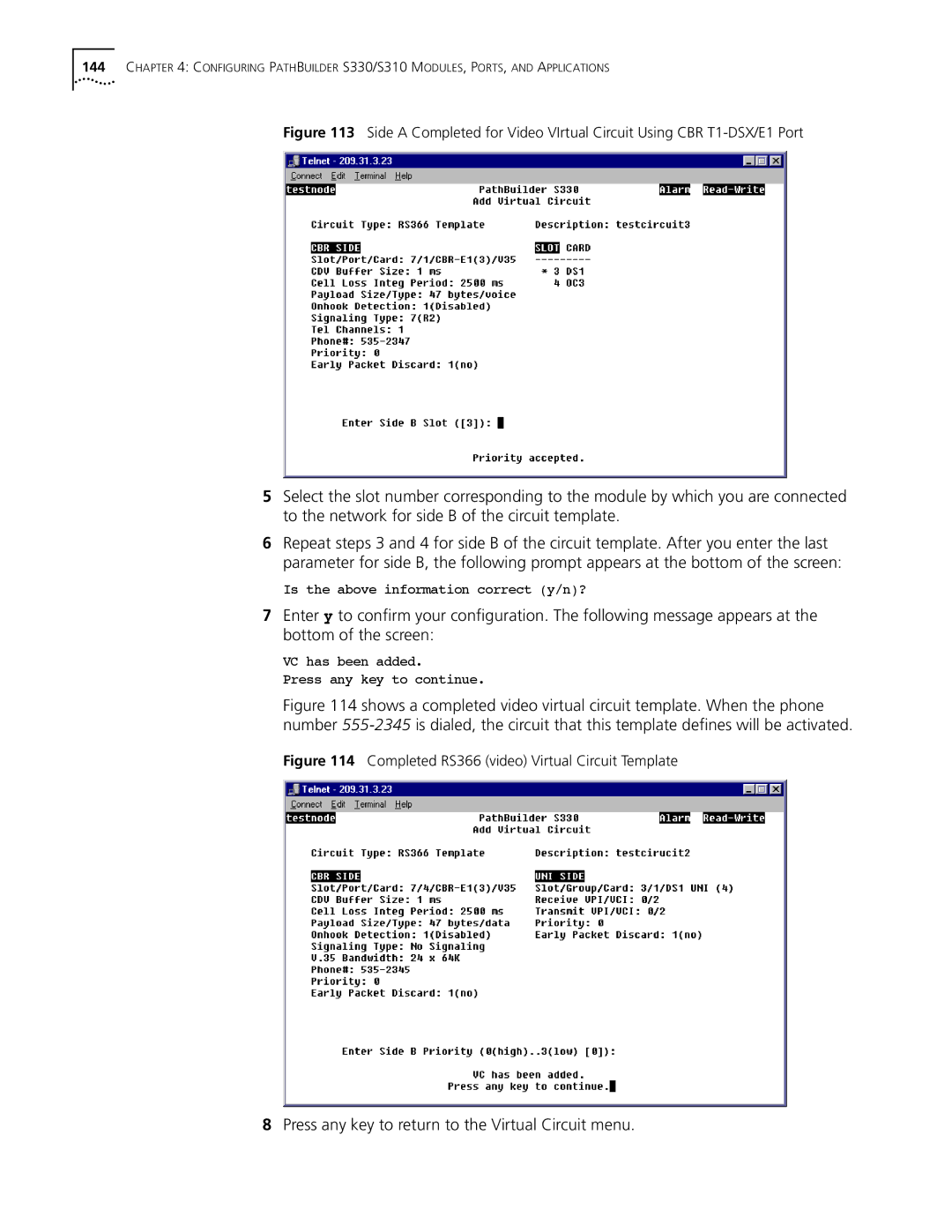 3Com S330 manual Completed RS366 video Virtual Circuit Template 