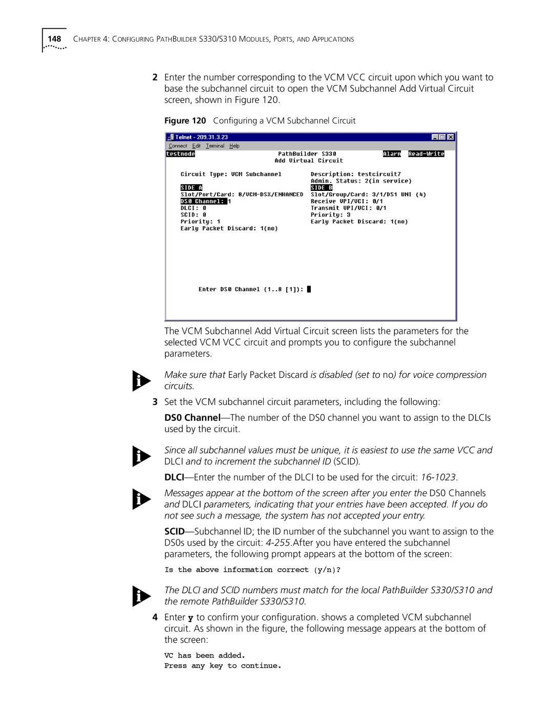 3Com S330 manual DLCI-Enter the number of the Dlci to be used for the circuit 